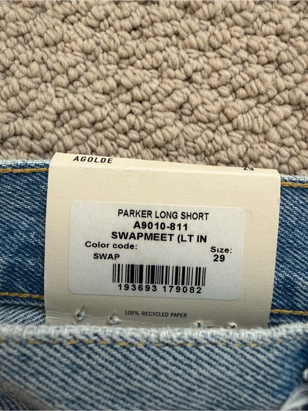 NWT Agolde Light Blue Distressed Parker Denim Jean Shorts Size 29 - Picture 3 of 4